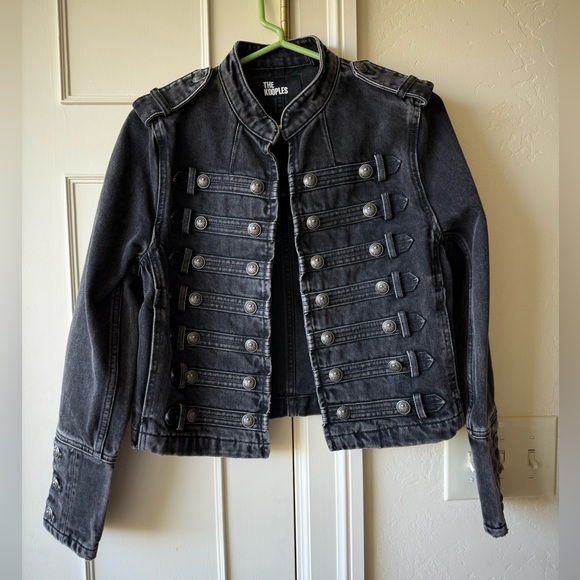 The Kooples GREY DENIM OFFICER-STYLE JACKET Size 1 aka S - Picture 6 of 16